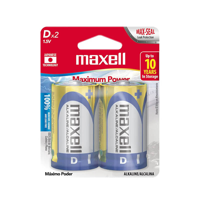 BATERIA MAXELL LR20-2BP (D-1.5V) ALKALIN #723020 (BP/2)