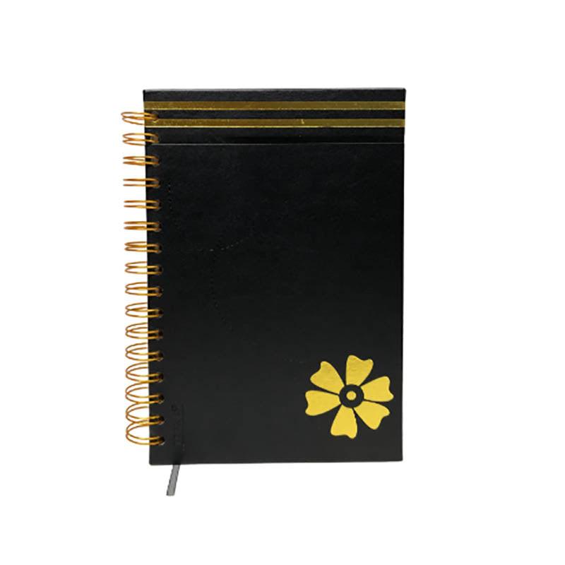 AGENDA ANOTADOR TRENDY FLOWER CAVALIER (NEGRO-DORADO)