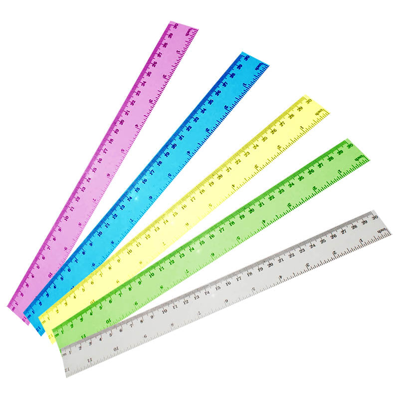 REGLA FORCE PLASTICA (12"-30CM) TRANSP. COL.SURT.
