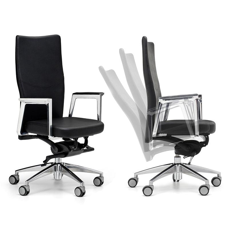 SILLA DIRECCION ISMOBEL BONN A RESPALDO ALTO CON REPOSACABEZAS C/BRAZOS CUERINA NEGRO VALENCIA 035