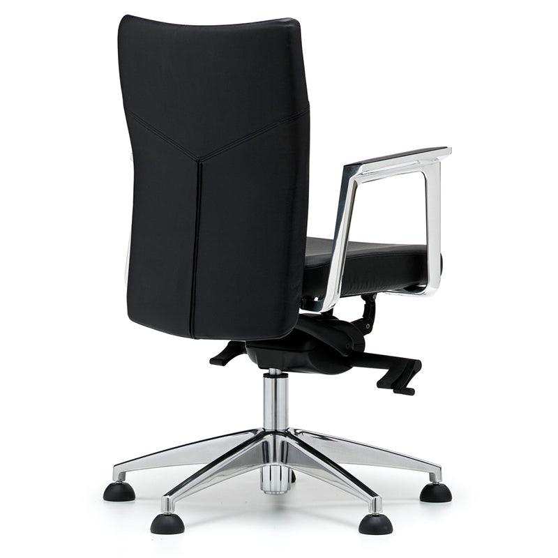 SILLA DIRECCION ISMOBEL BONN P BASE FIJA RESPALDO MEDIO C/BRAZOS CUERINA NEGRO VALENCIA 035