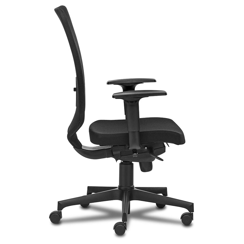 SILLA OPERATIVA ISMOBEL MARSELLA RESPALDO ALTO NEGRO C/BRAZOS TELA NEGRO GOYA 840