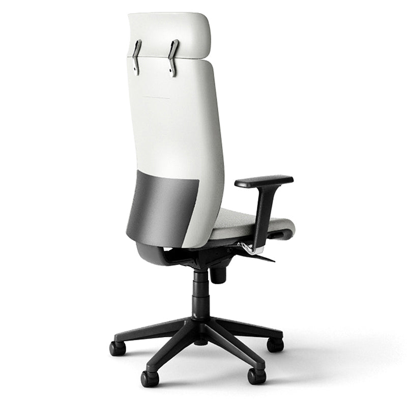 SILLA DIRECCION ISMOBEL BARI A RESPALDO ALTO CON REPOSACABEZA C/BRAZOS CUERINA BLANCO BERING 000