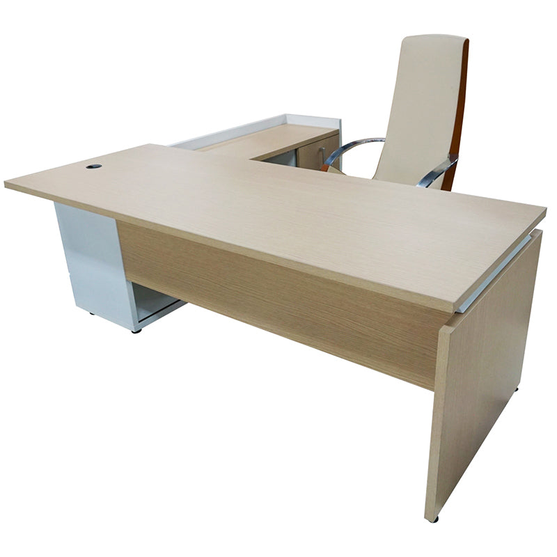 DESPACHO ISMOBEL C-R-200 A3PD CERES CON CREDENZA AUXILIAR CON PUERTAS CORREDIZAS 200X200X74CM ROBLE