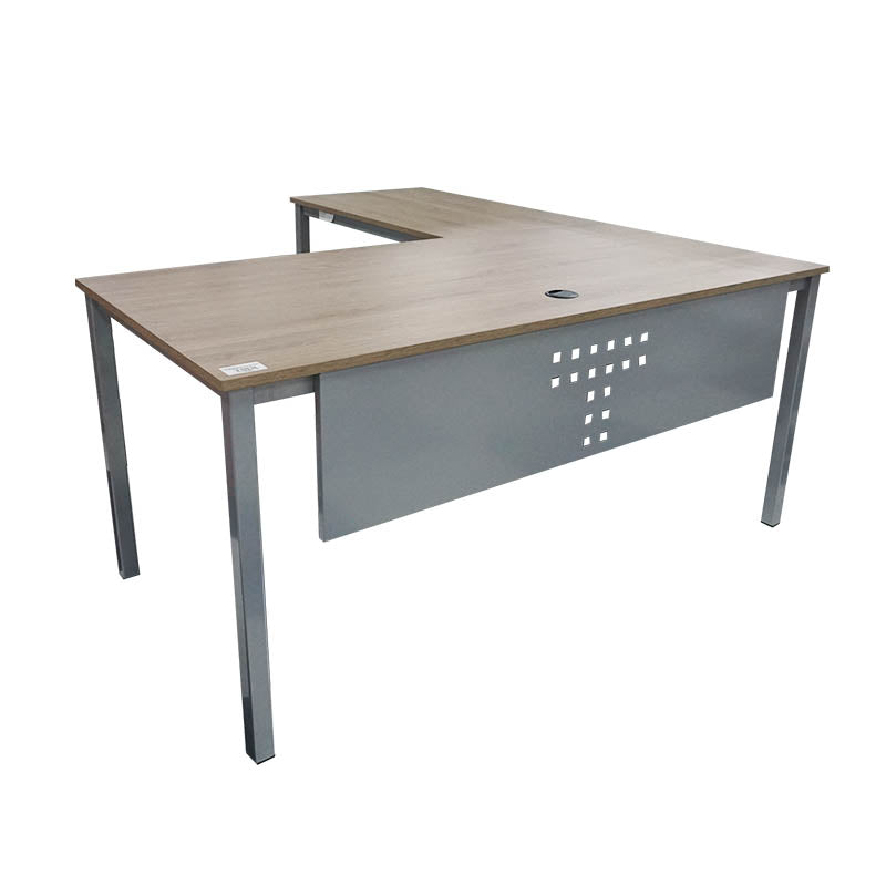 MESA ISMOBEL ECO W-O + RETORNO 100 CM CON FALDON METALICO 160X80CM COLOR BACO