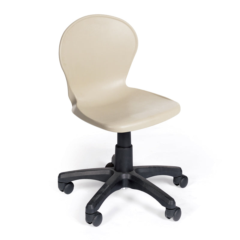 SILLA CONCHA PASTICA FORCE YCX-09001 CON BASE PLASTICA 5 RUEDA GRIS