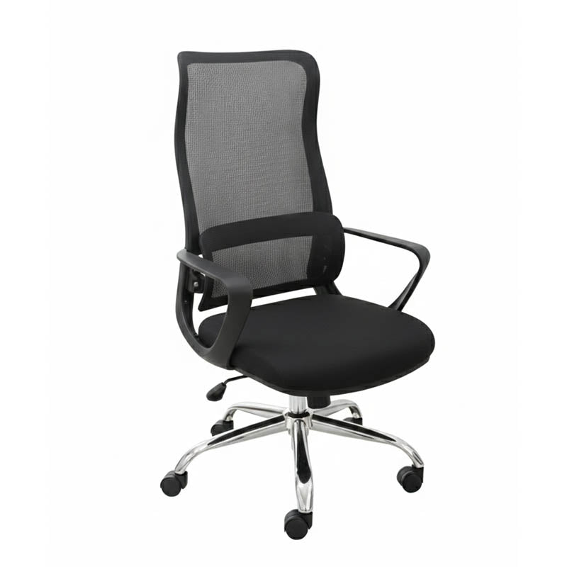 SILLA FORCE ALTA FC-LN05 MESH BRAZOS FIJOS NEGRA