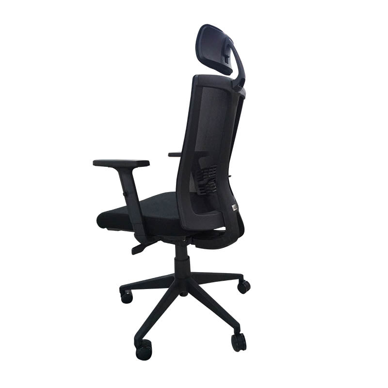 SILLA FORCE FC-3098A EJECUTIVA RESPALDO MESH C/CABECERA TELA NEGRA
