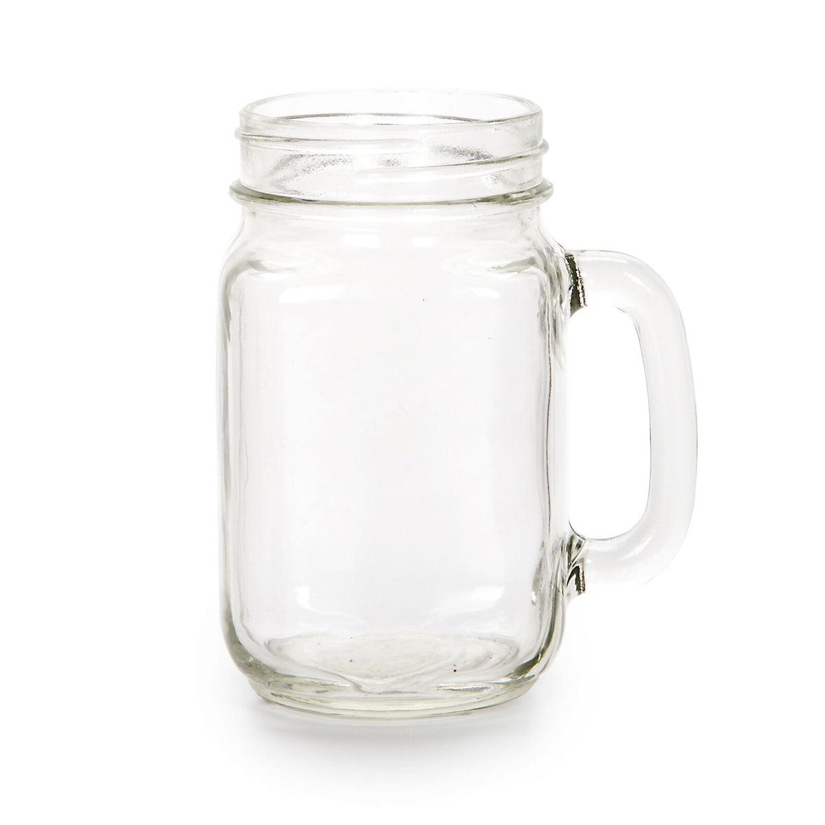 DARICE GLASS MASON JAR W/HANDLE (16-OZ)