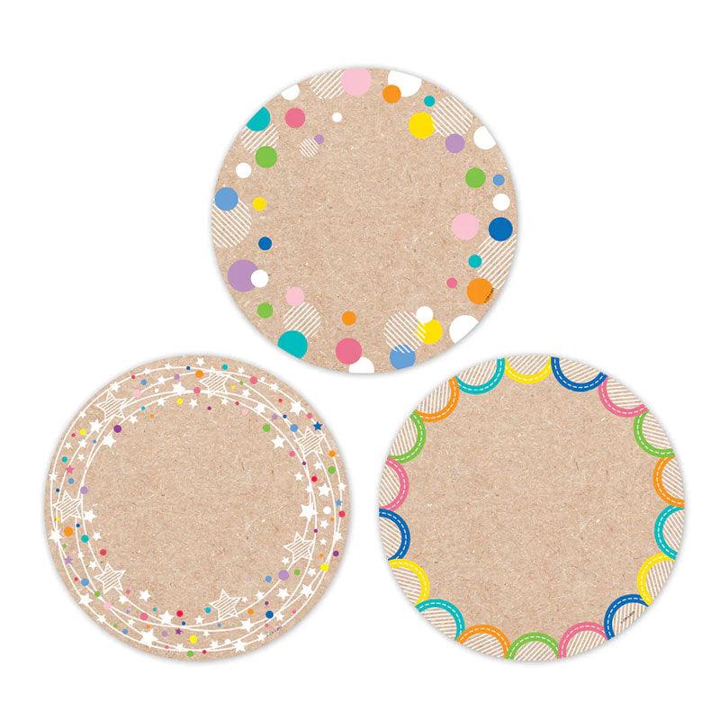 CTP-10885 COLORFUL KRAFT CARDS 6 IN DESIGNER CUT OUTS