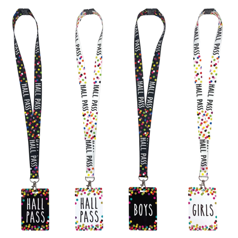 Confetti Hall Pass Lanyards