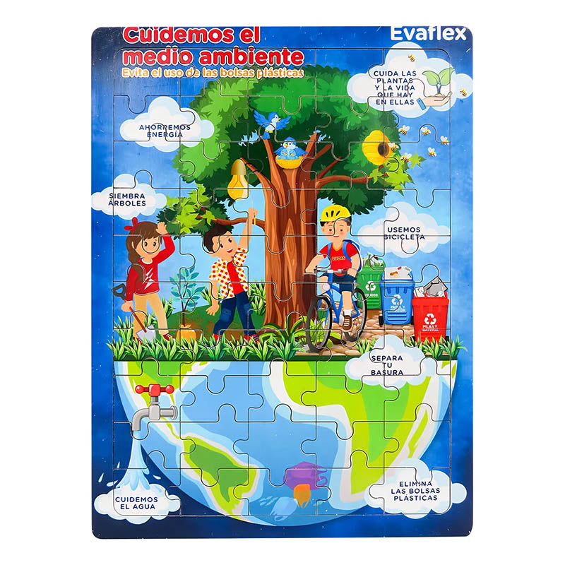 EVAFLEX PT-EV00622 ROMPECABEZA X 50 PIEZAS - CUIDEMOS EL MEDIO AMBIENTE