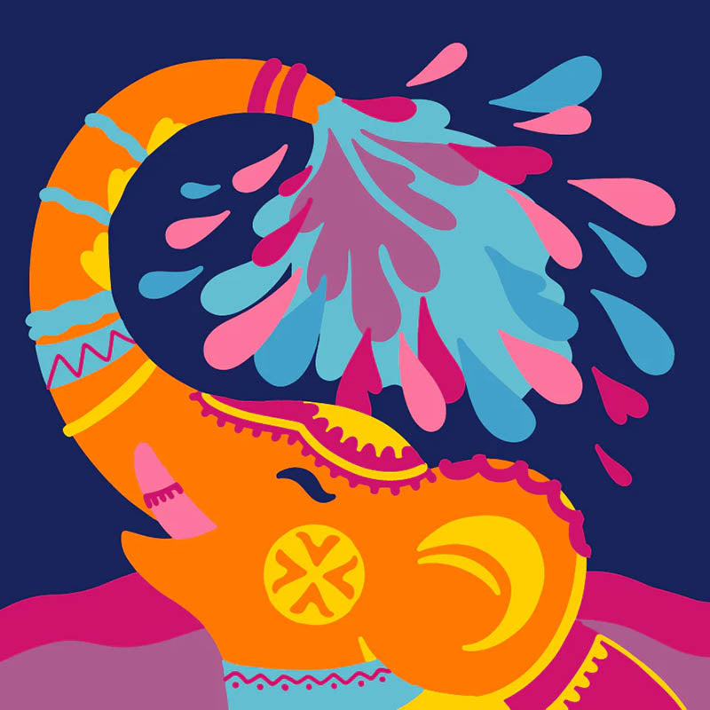 DIAKO BU-1538 LIENZO PINTA POR NUMERO ELEFANTE SPLASH (21X21 CM)