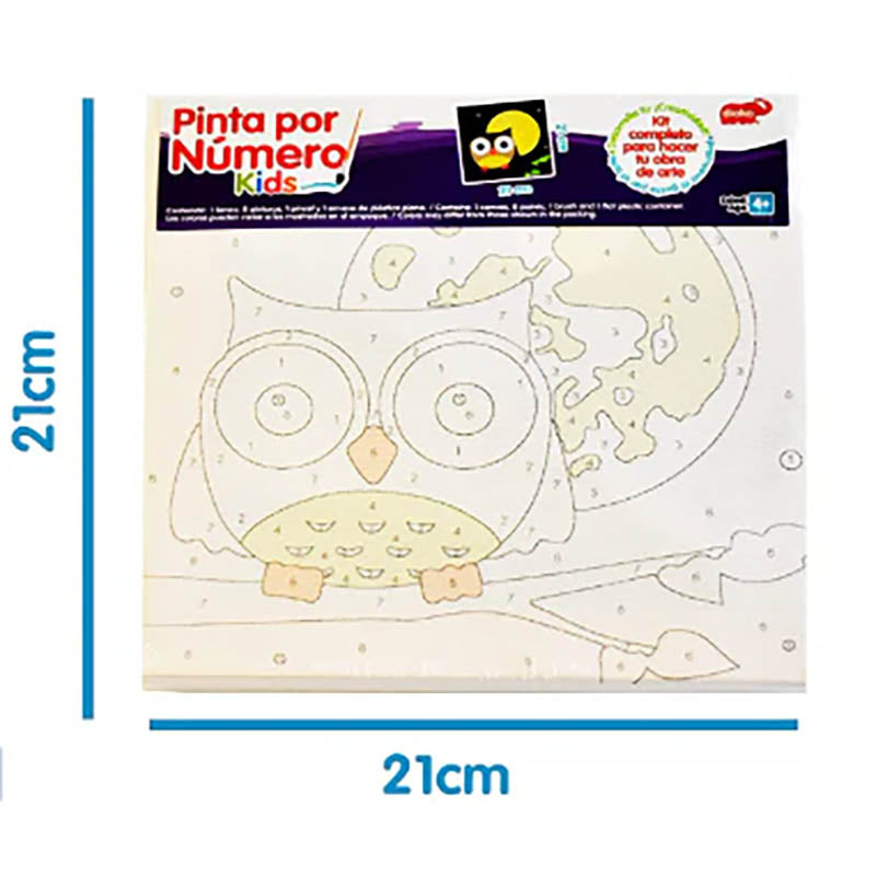 DIAKO BU-0968 LIENZO PINTA POR PUNTO BUHO Y LUNA (21X21 CM)