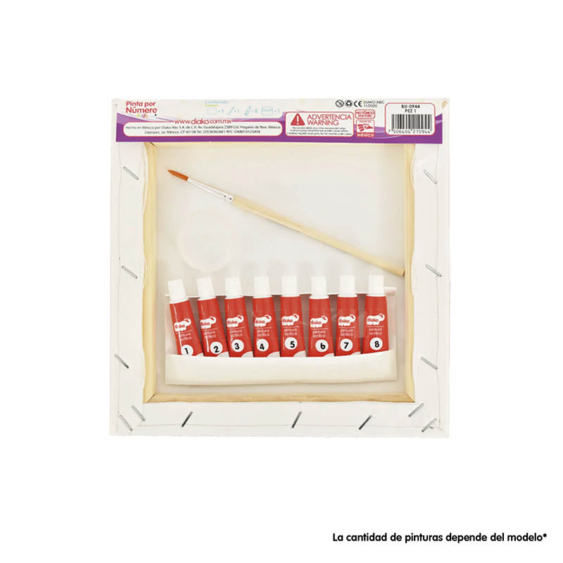 DIAKO BU-2989 LIENZO PINTA POR NUMEOR UNICORNIO (21X 21 CM)