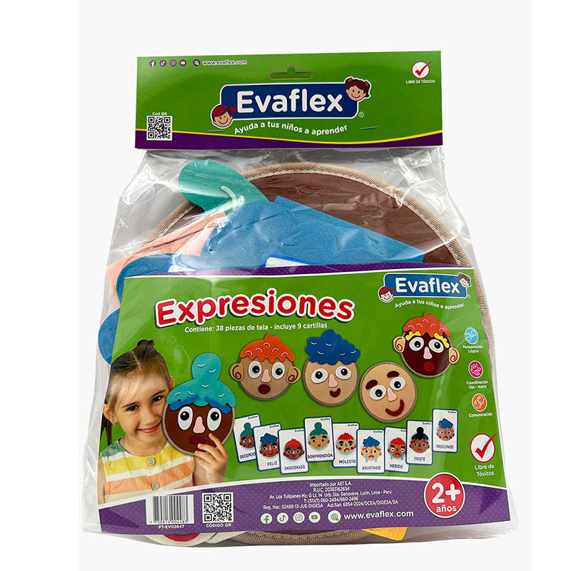 EVAFLEX PT-EV02647 EXPRESIONES 30 PIEZAS, 9 CARTILLAS