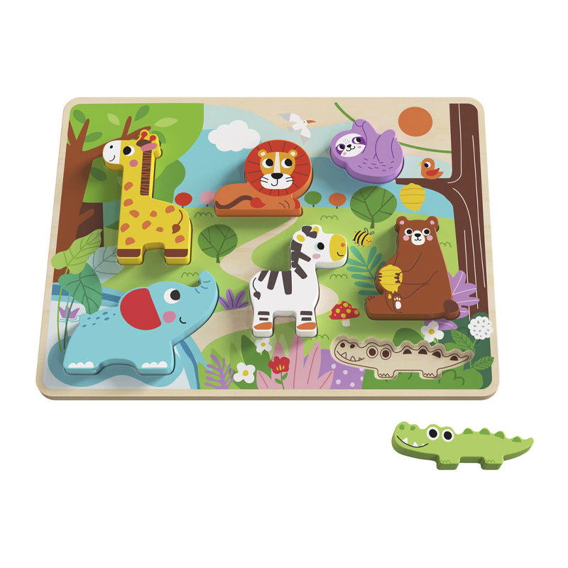 Rompecabezas de Madera Animales de la Selva Tooky Toys TH633