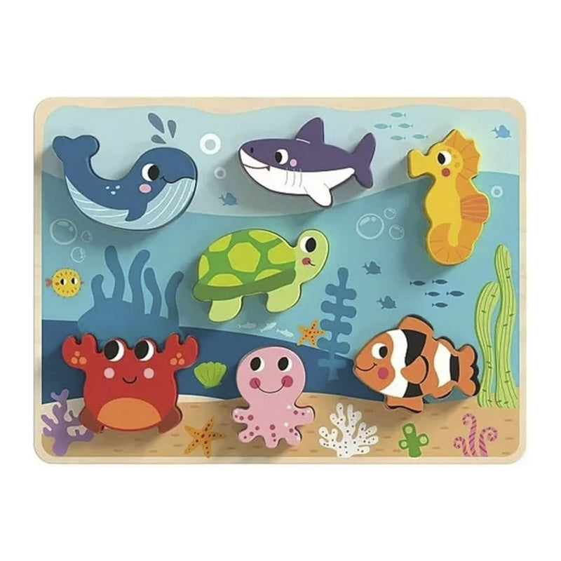 Rompecabezas de Madera Animales Marinos Tooky Toys TK265