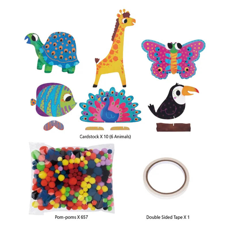 TOOKYLAND LT347 POM-POM ANIMAL KIT 668 PCS 6+ AGES