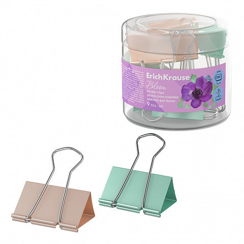 CLIP BINDER E.KRAUSE EK-62070 PASTEL BLOOM (1 1/4") 32MM (10 UND) COLORES SURTIDOS
