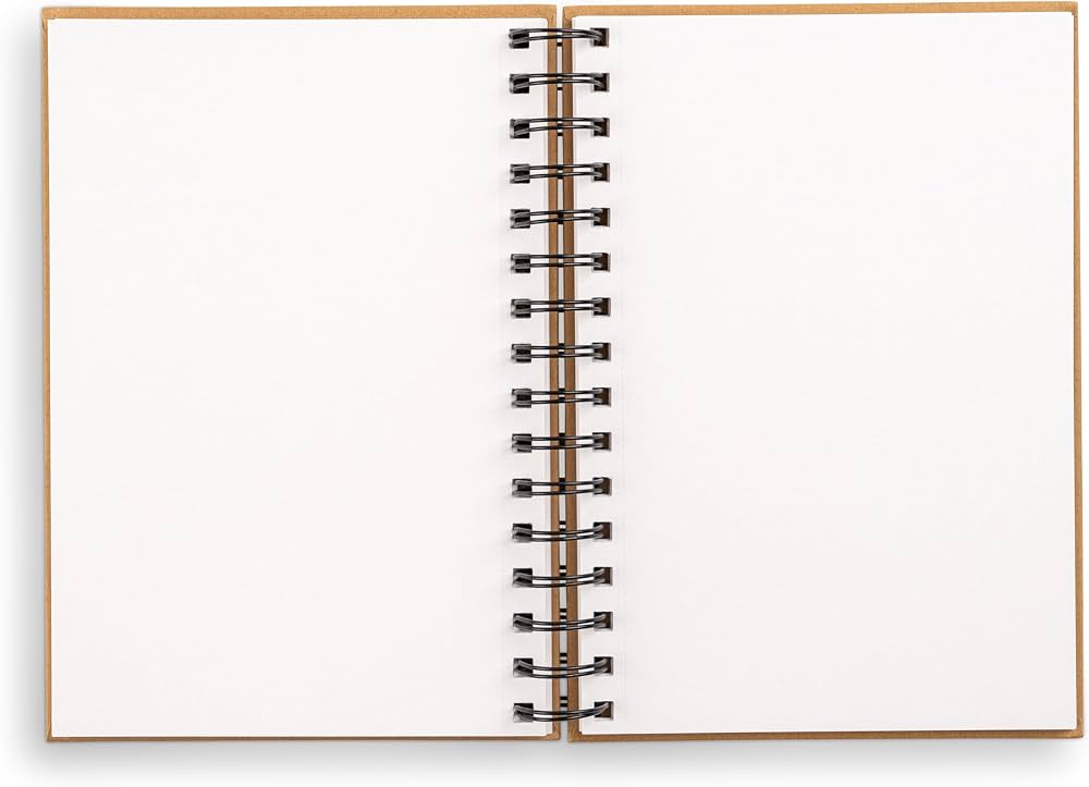 Cuaderno para bocetos con espiral, cubierta kraft, 5 3/4" x 8 3/4"
