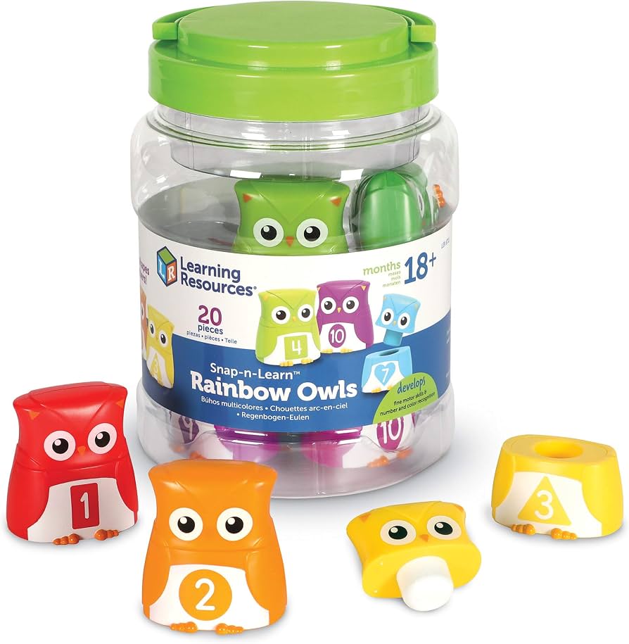 SNAP-N-LEARN RAINBOW OWLS 20 PCS