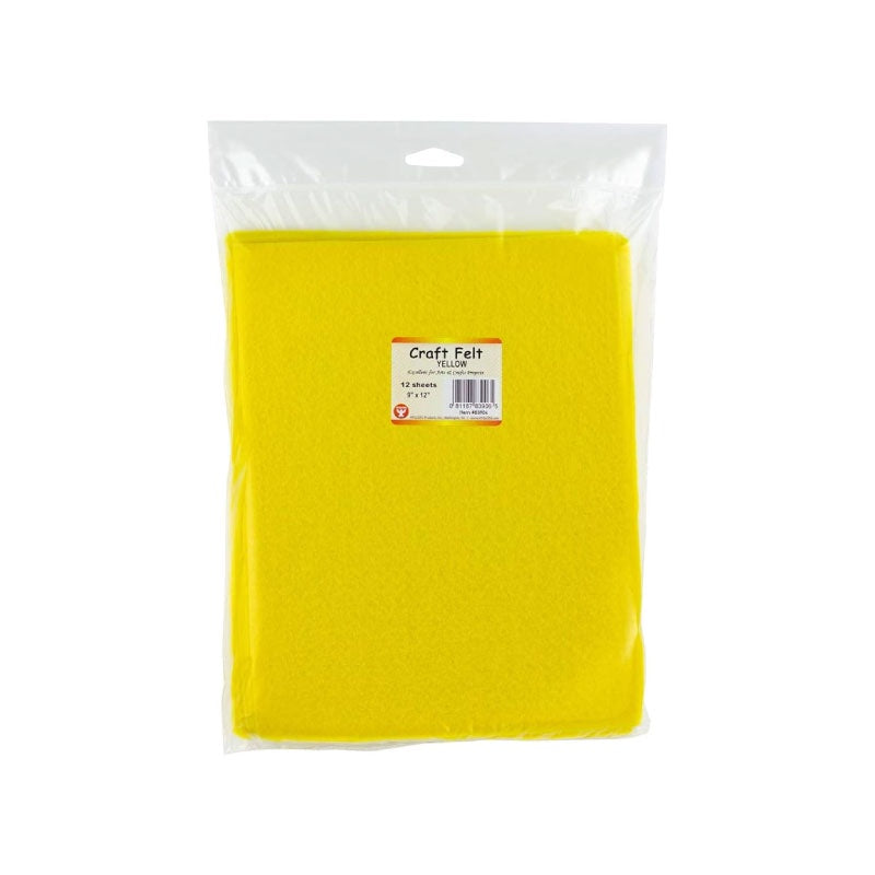 FELT 12 SHTS 9P X 12 P YELLOW
