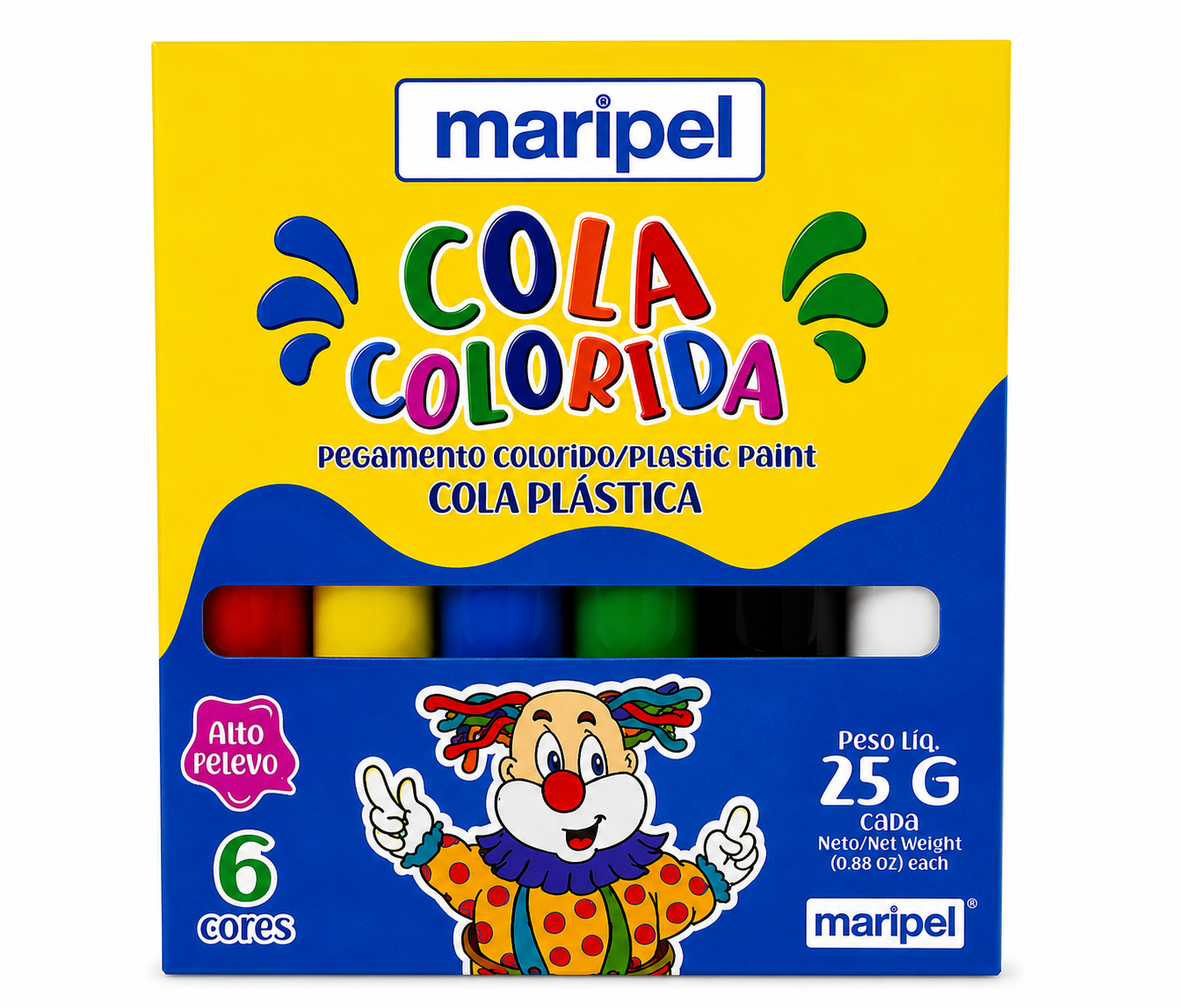 GOMA DE COLORES MARIPEL 4006 SURTIDA (6 COLORES) 25G