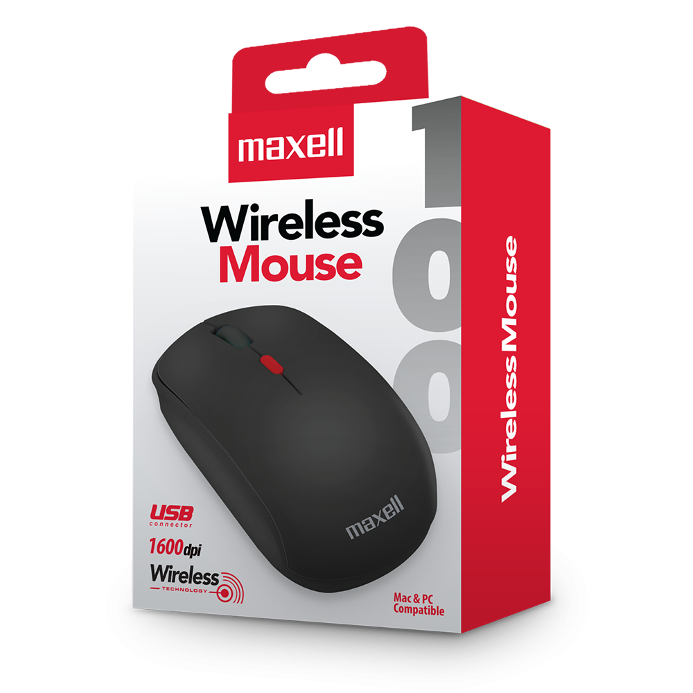 MOUSE MAXELL #348584 MOWL-100 USB INALAMBRICO WIRELESS 2.4GHZ BLACK