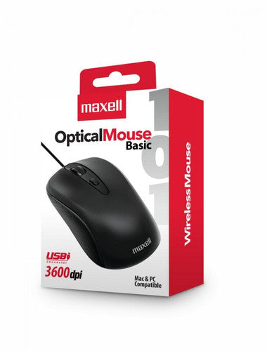 MOUSE MAXELL #347005 MOWR-101 USB CABLE OPTICAL DESKTOP NEGRO