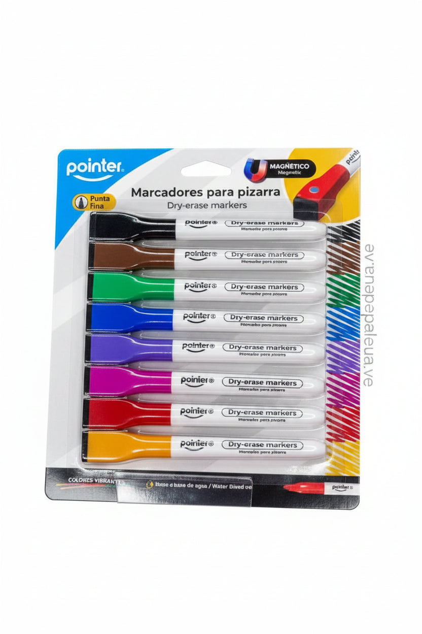 MARCADOR POINTER MAGNETICOS P/TABLEROS (SET/8 COLORES)