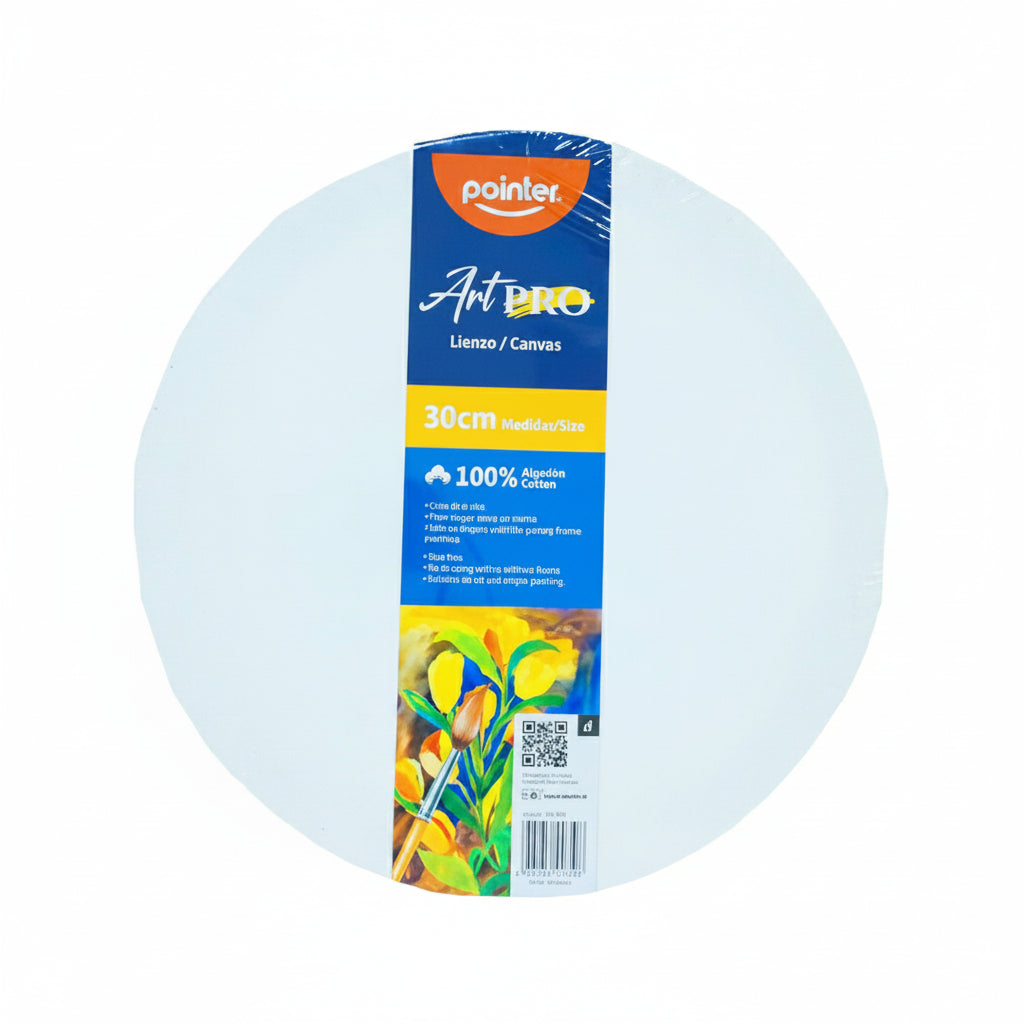 LIENZO POINTER #CA-30R (30CM) (12") REDONDO BLANCO (canva)