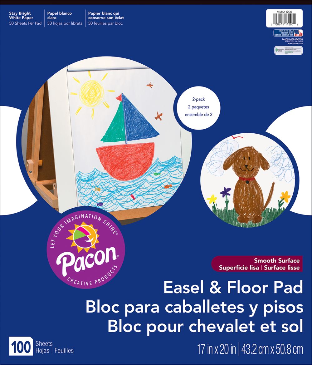 BLOCK PARA CABALLETE Y PISO PACON EASEL & FLOOR PAD 17" × 20" (50 HOJAS) (PAQ./2)