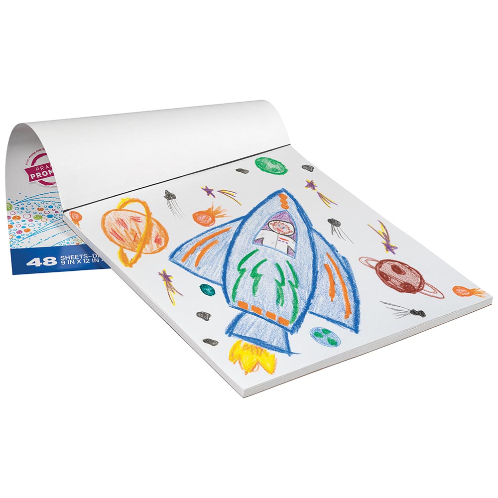 PACON 104610 DRAWING PADS WHITE 9"X12" (48-SHEETS)