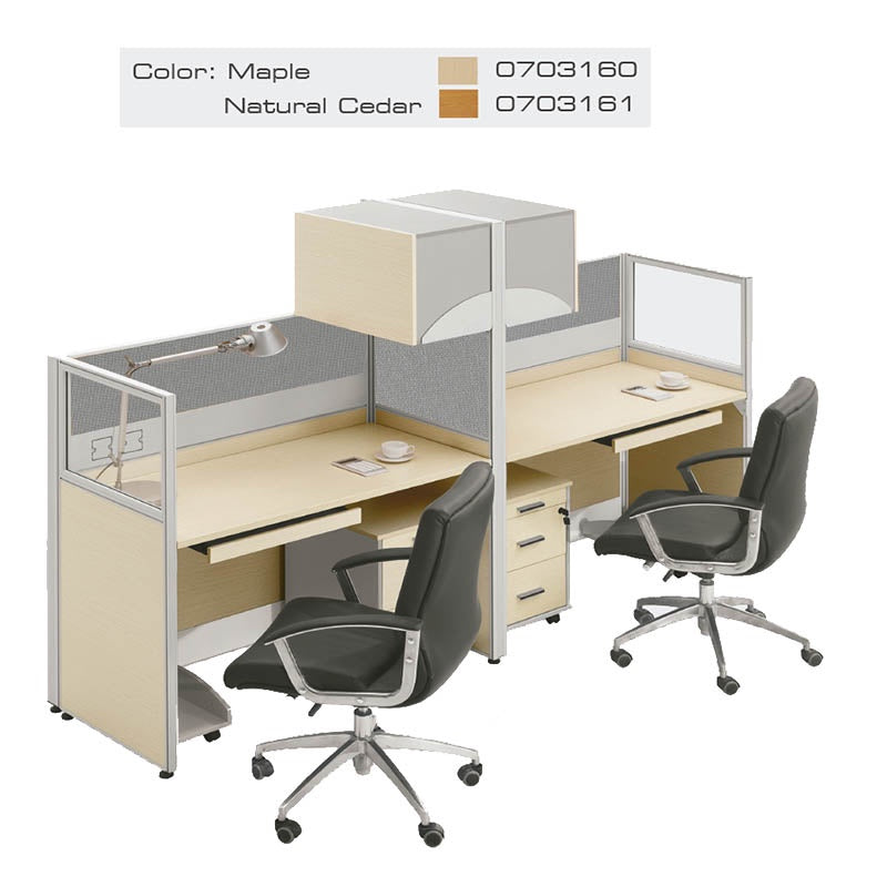 ESTACION DE TRABAJO FORCE FC-W03-2 (1002) (2.40X0.60X1.65M) MAPLE (NATURAL CEDAR) (7-PARTES)