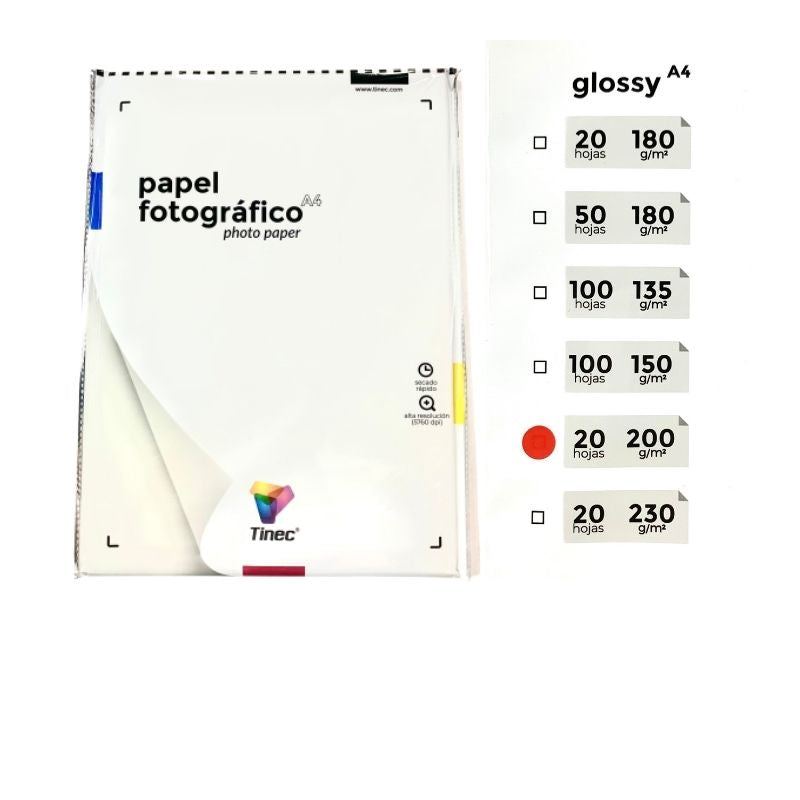 Papel Fotográfico Tinec Glossy (200 g)