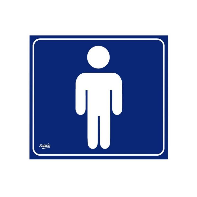 Letrero de vinil para baño hombres