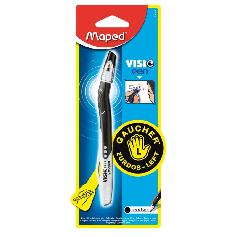 Bolígrafo negro para zurdos