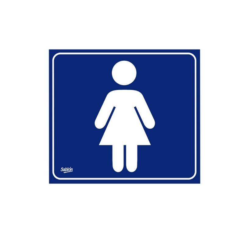Letrero de vinil para baño mujeres