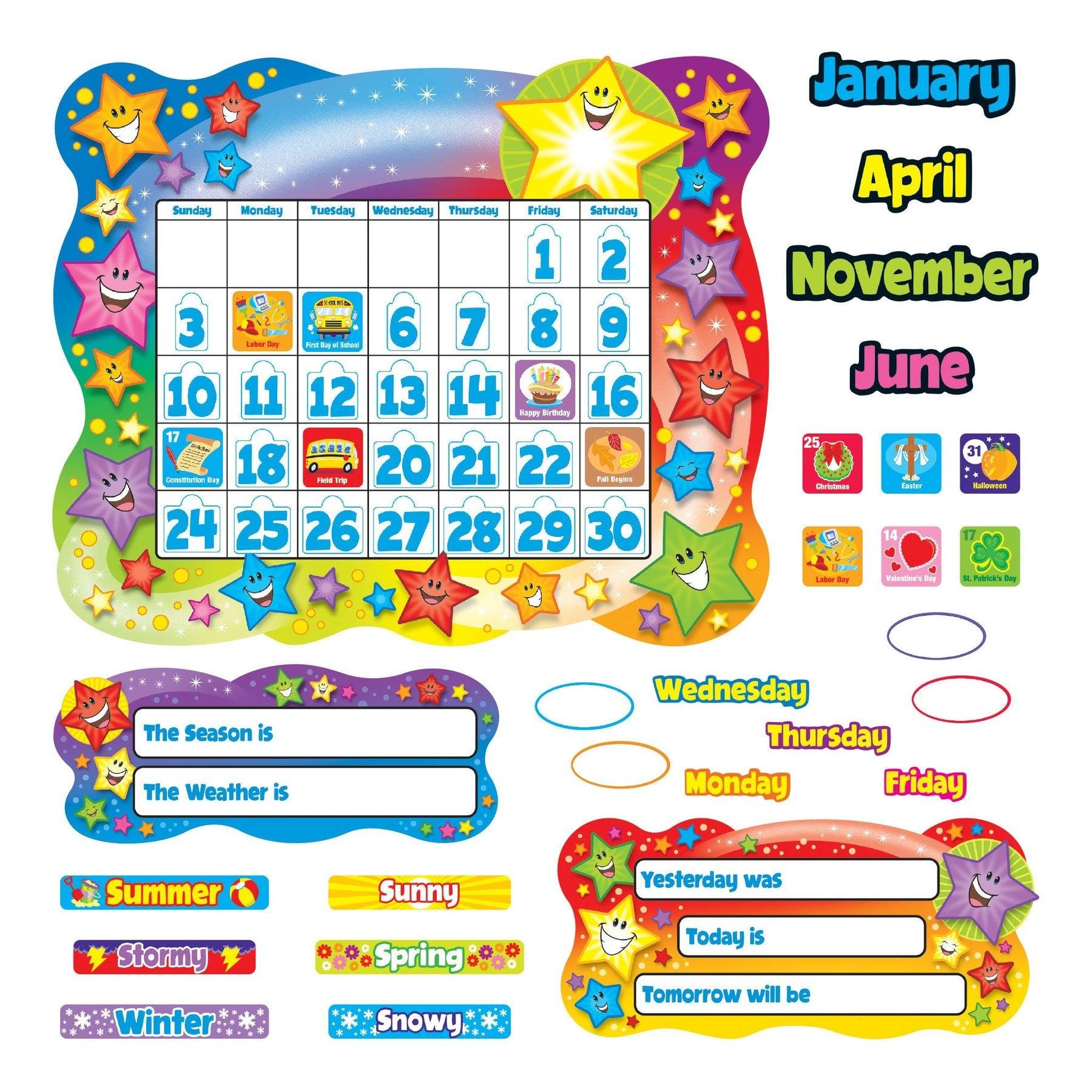 Star Calendar Bulletin Board Set