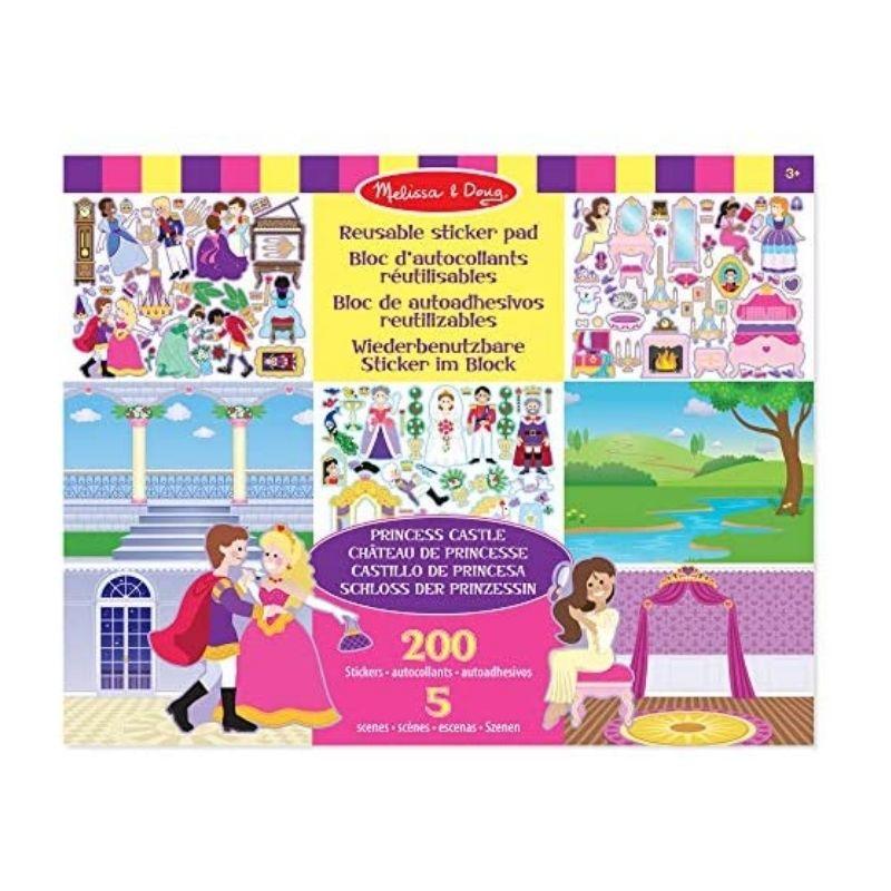 Pegatina reutilizable Pad-Princess Castle, individual, multicolor, independiente.