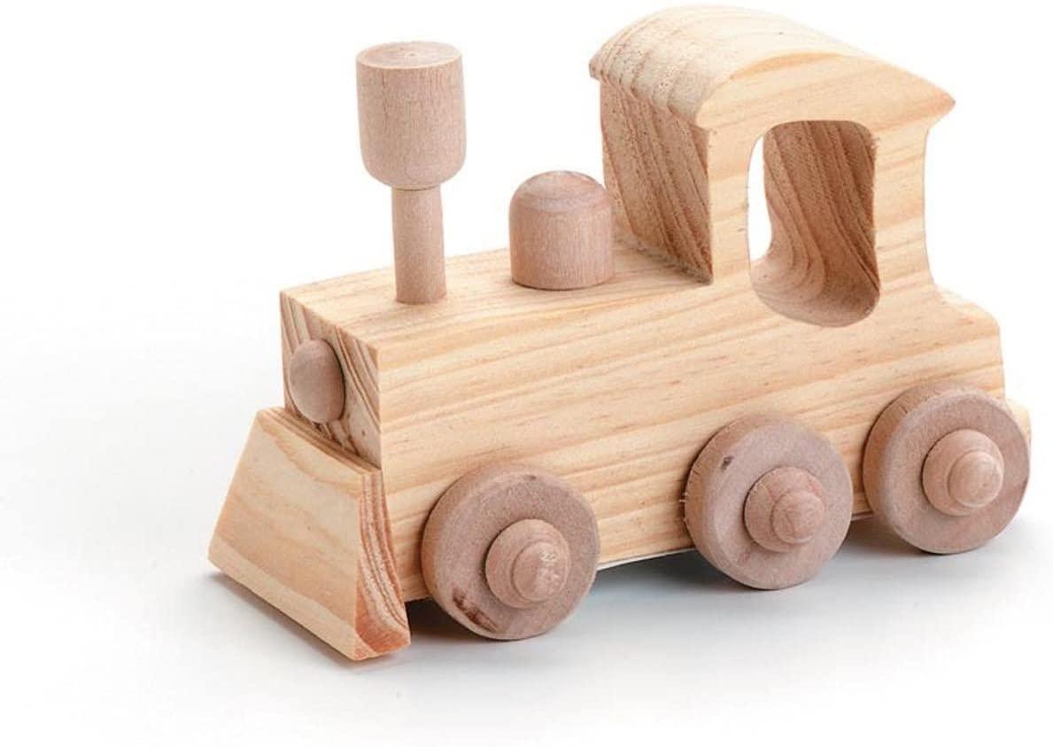 Tren de madera Darice - Figura decorativa para personalizar 3.9" x 2.8"