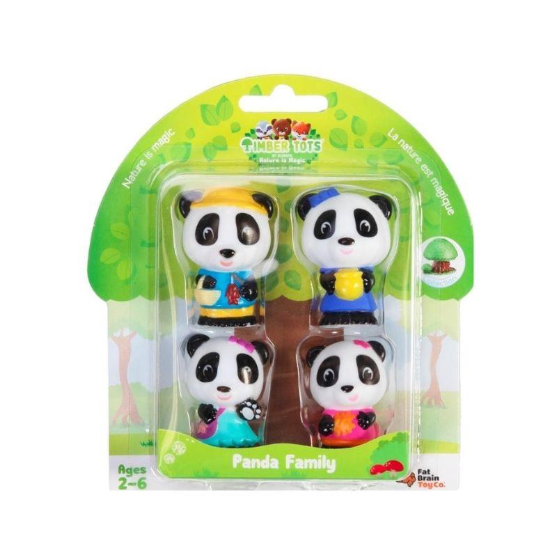 Panda Family Juego de 4 Muñecas y Casas de Muñecas