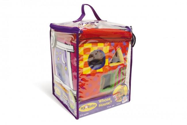 SWT-7068200 IQ BABY:WHOSE HOUSE SHAPE SORTER(CUBO Y FIGU GEOM DE TELA)