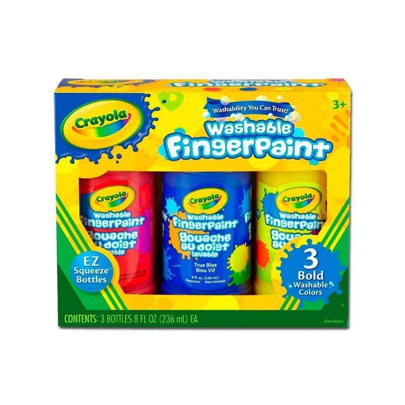 CRAYOLA-55-1310-WASHABLE-FINGERPAINT-BOLD-COLORS-8-OZ-(SET/3)(E)-0910666