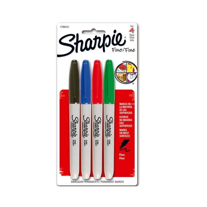 Marcador sharpie (set/4) (p/fina) colores surtidos - Ultracomonline.com