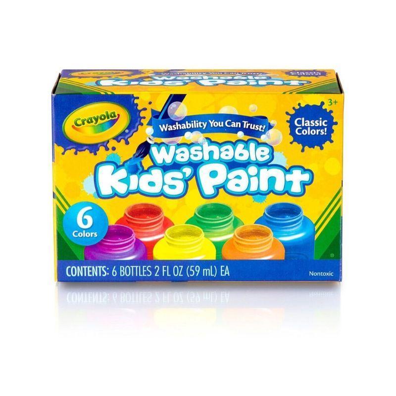 CRAYOLA-PINTURA-LAVABLE-PARA-NIÑOS-(2-OZ)(SET-6)