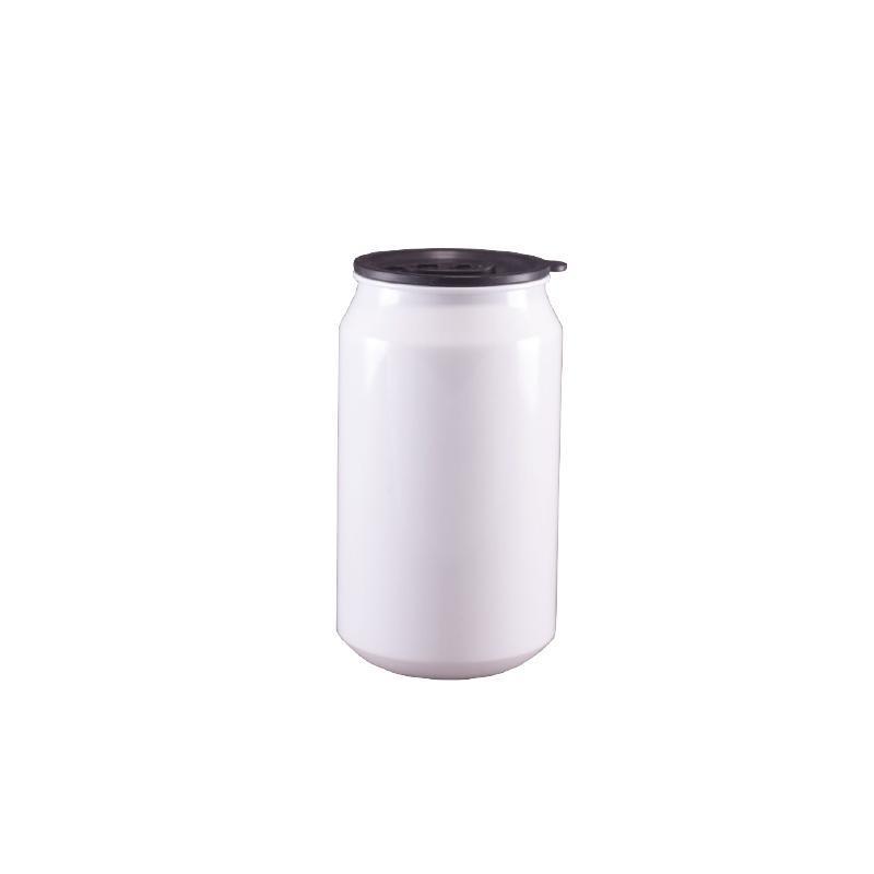 Lata de aluminio con tapa de silicono de 350ml (Blanco)