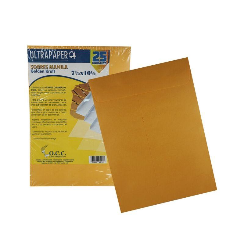 Sobre manila ultrapaper de 24lb (7.5 x 10.5) (25 und) - Ultracomonline.com