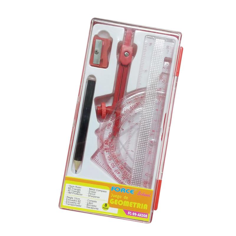 JUEGO-DE-GEOMETRIA-FORCE-COMPAS/METAL-ROJO